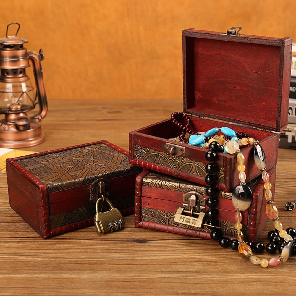 Crafted Antique Wood Jewelry Box Featuring Elegant Design and Functionality