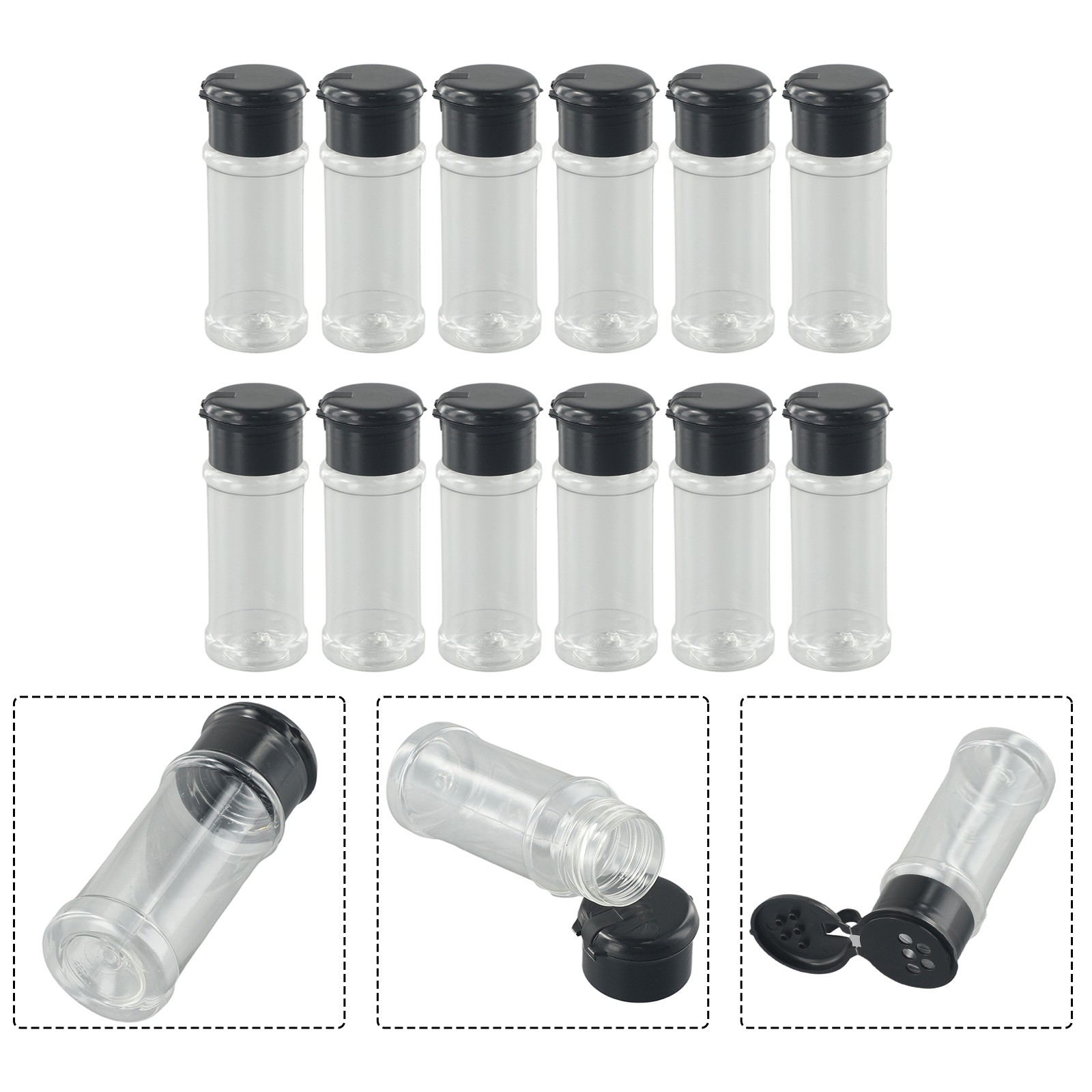 12-tlg 100ml Gewürz Gläser+Küche Kräuter Spice Gewürze Behälter Dose Leer-Set D - Bild 15 von 24