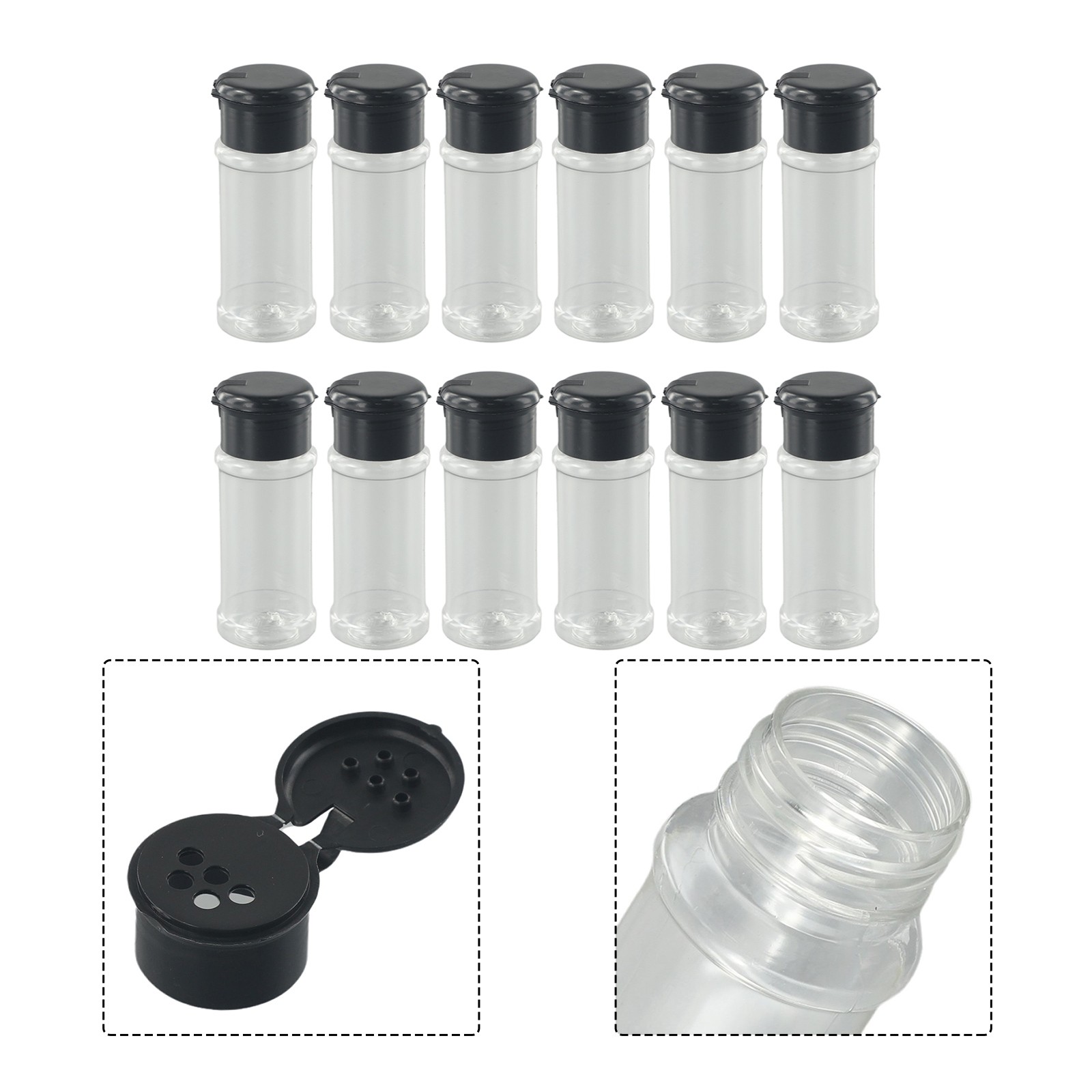 12-tlg 100ml Gewürz Gläser+Küche Kräuter Spice Gewürze Behälter Dose Leer-Set D - Bild 8 von 24