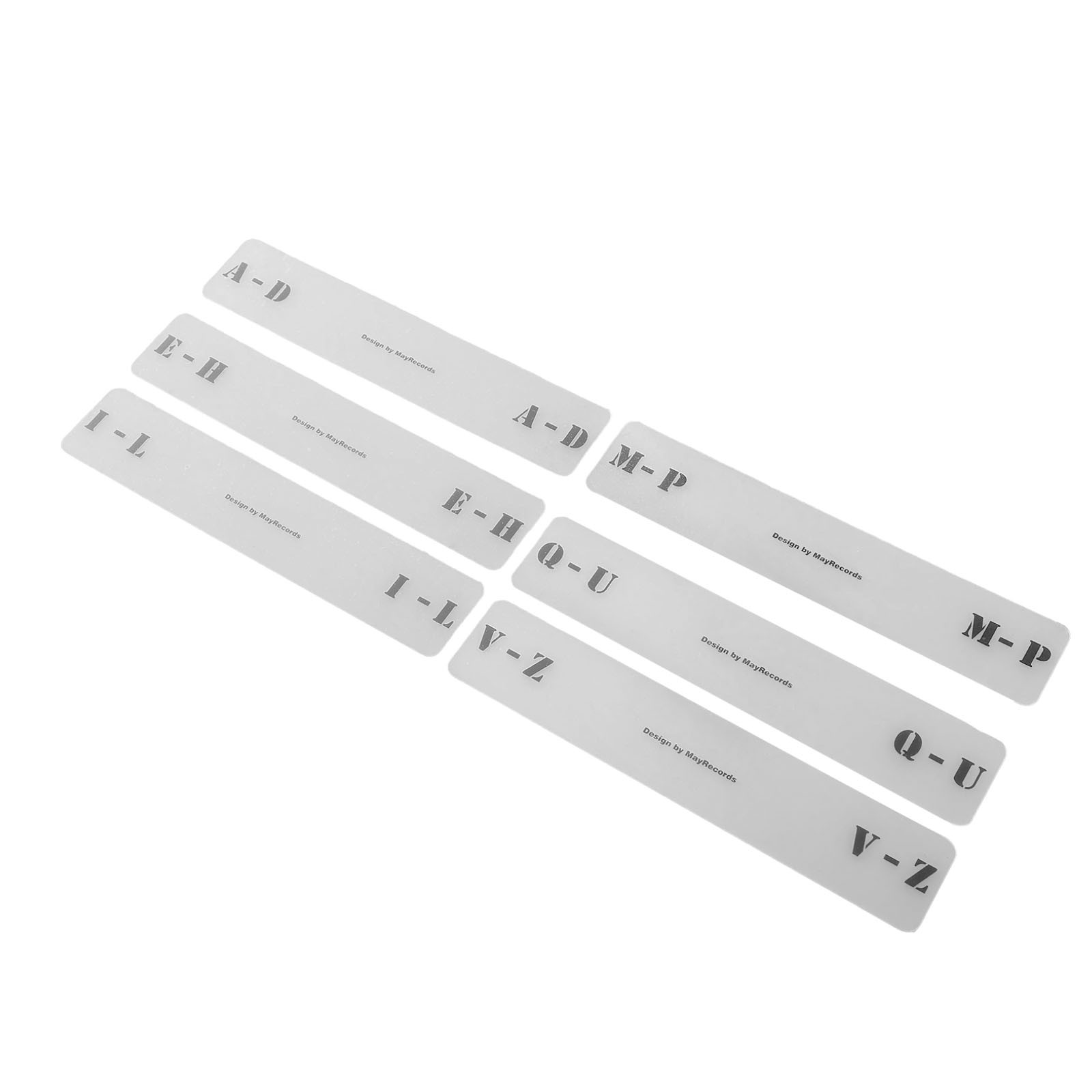CD LP Record Divider Cards with Transparency and Alphabet Tabs 6 Pieces