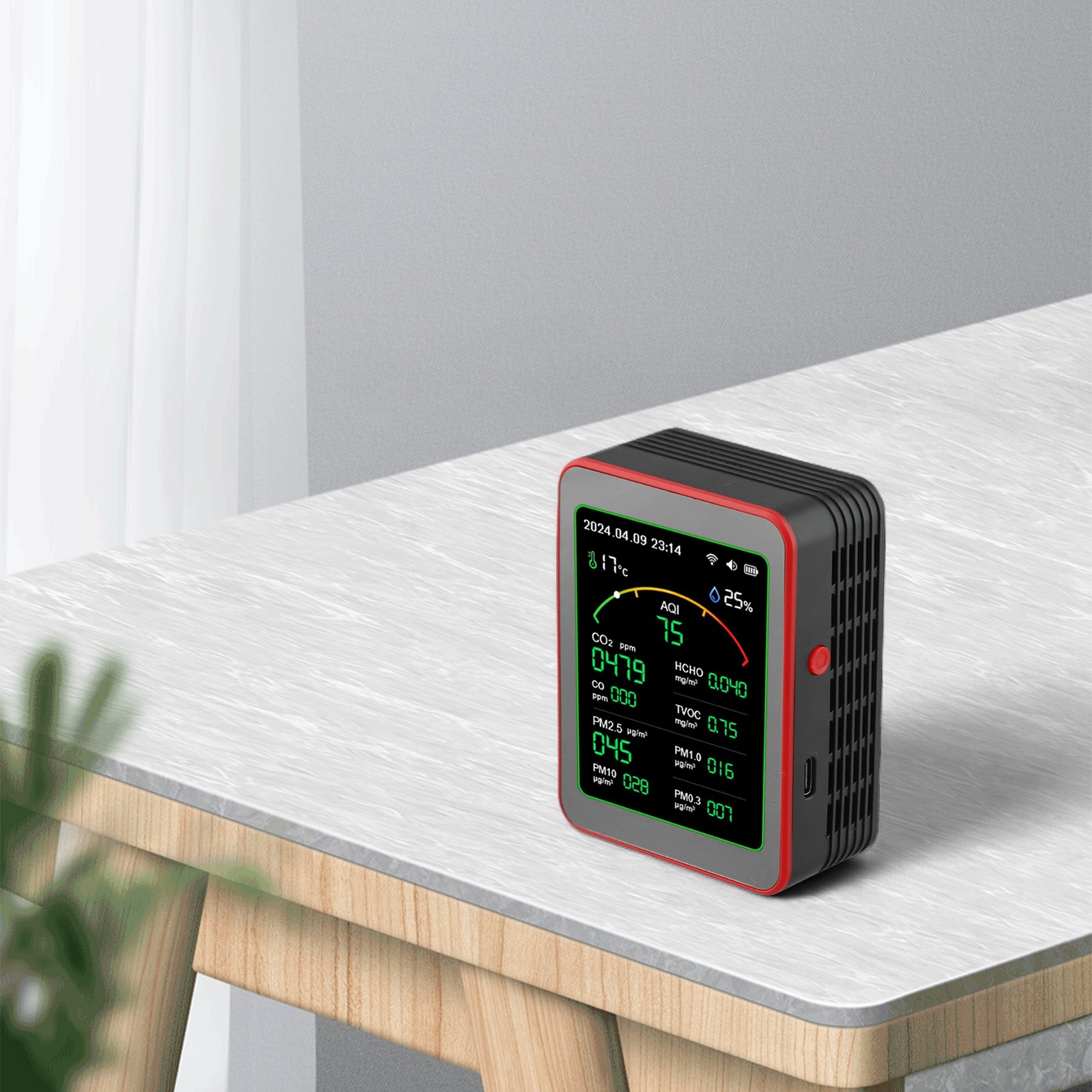 Indoor Air Quality Monitor with Real-time Alerts and Historical Data Access