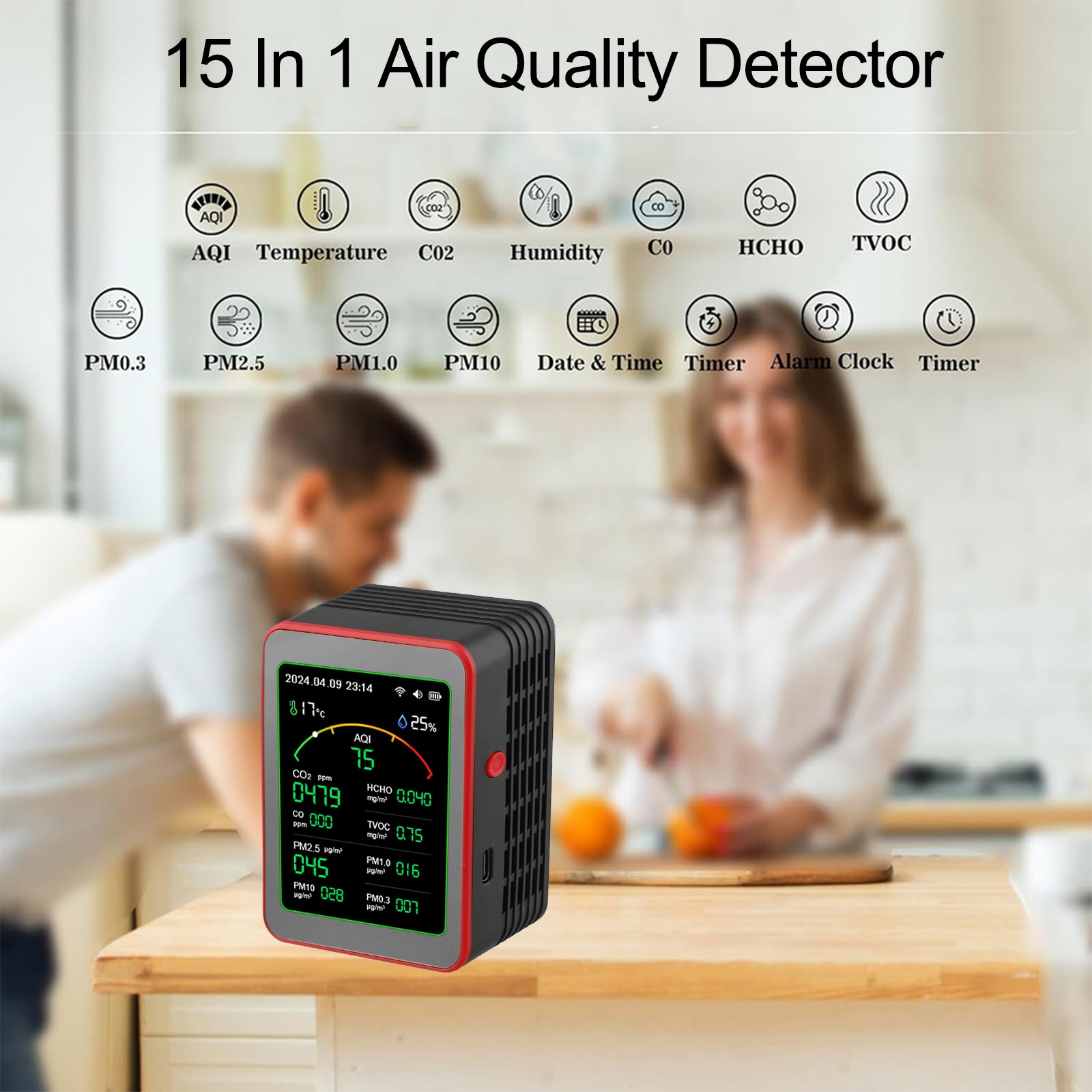 Indoor Air Quality Monitor with Real-time Alerts and Historical Data Access