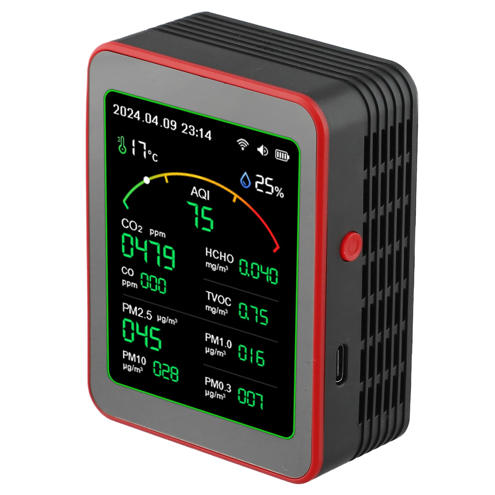 Indoor Air Quality Monitor with Real-time Alerts and Historical Data Access