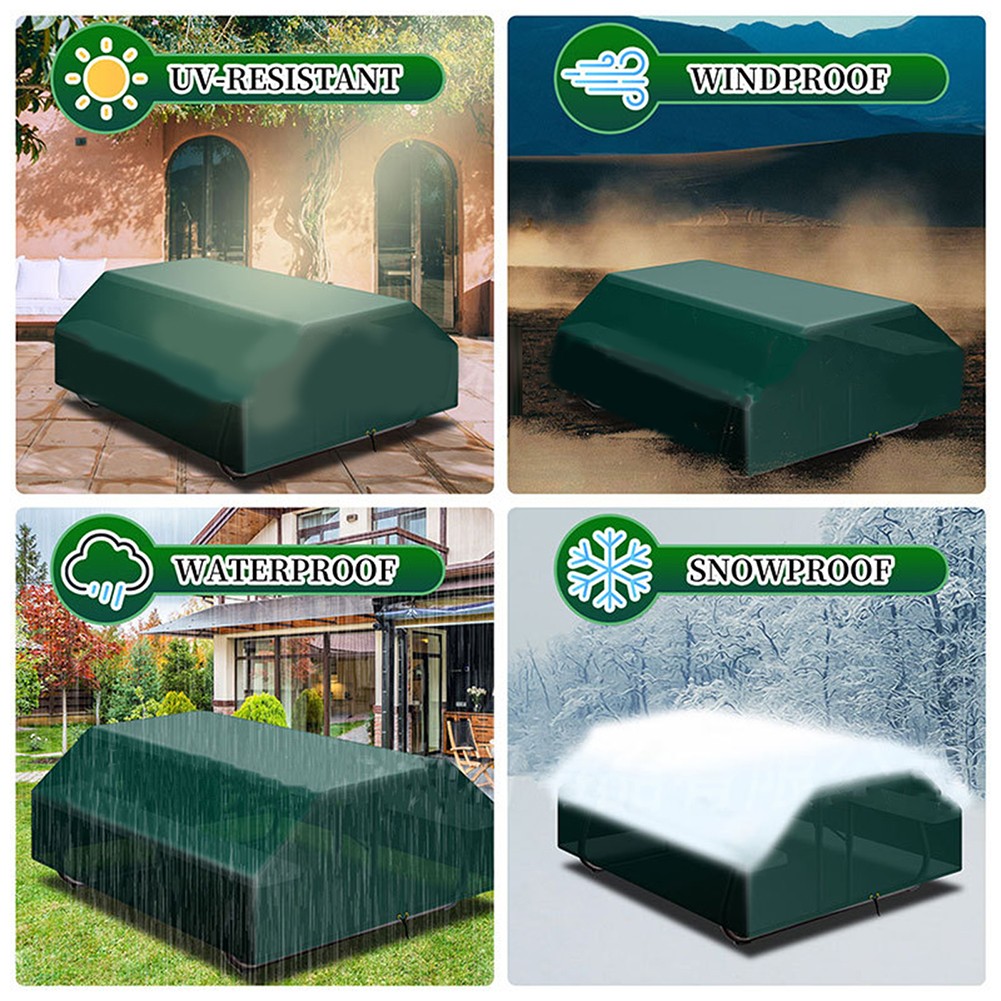 Weatherproof PE Table Cover for Picnic Table and Benches Green 183x145cm - Picture 19 of 26