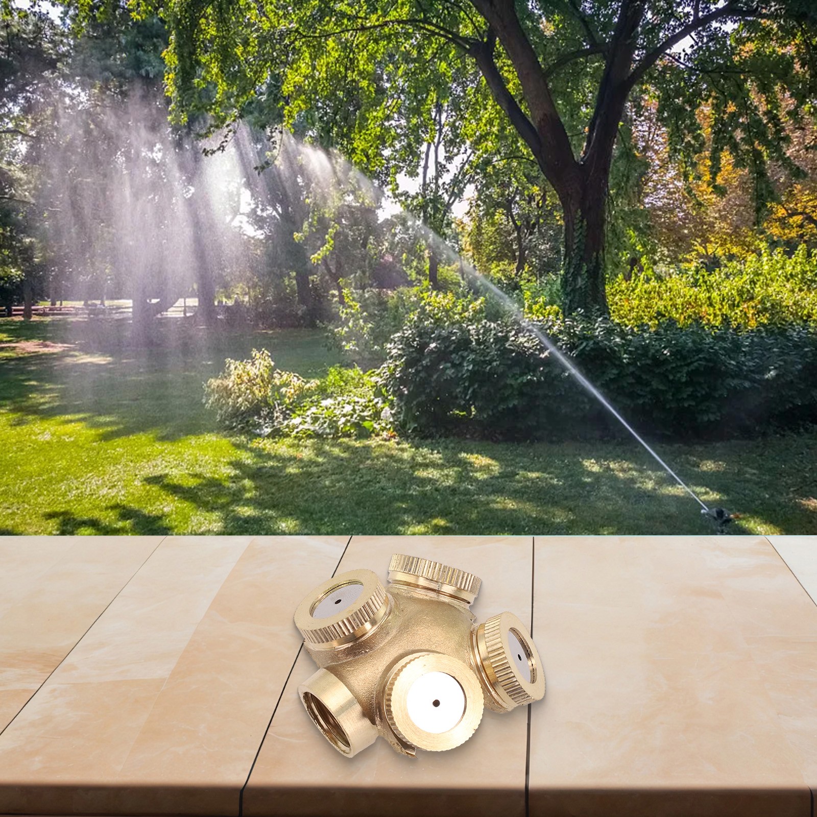 Ugello nebulizzatore spray ottone dorato per irrigazione irrigatori giardino efficaci - Foto 33 di 43