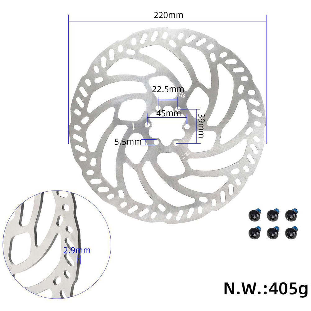 F??r Talaria f??r X3 MFor X3 kompatibel 220mm Stahl Scheibenbremse f??r E Bike - Bild 13 von 14