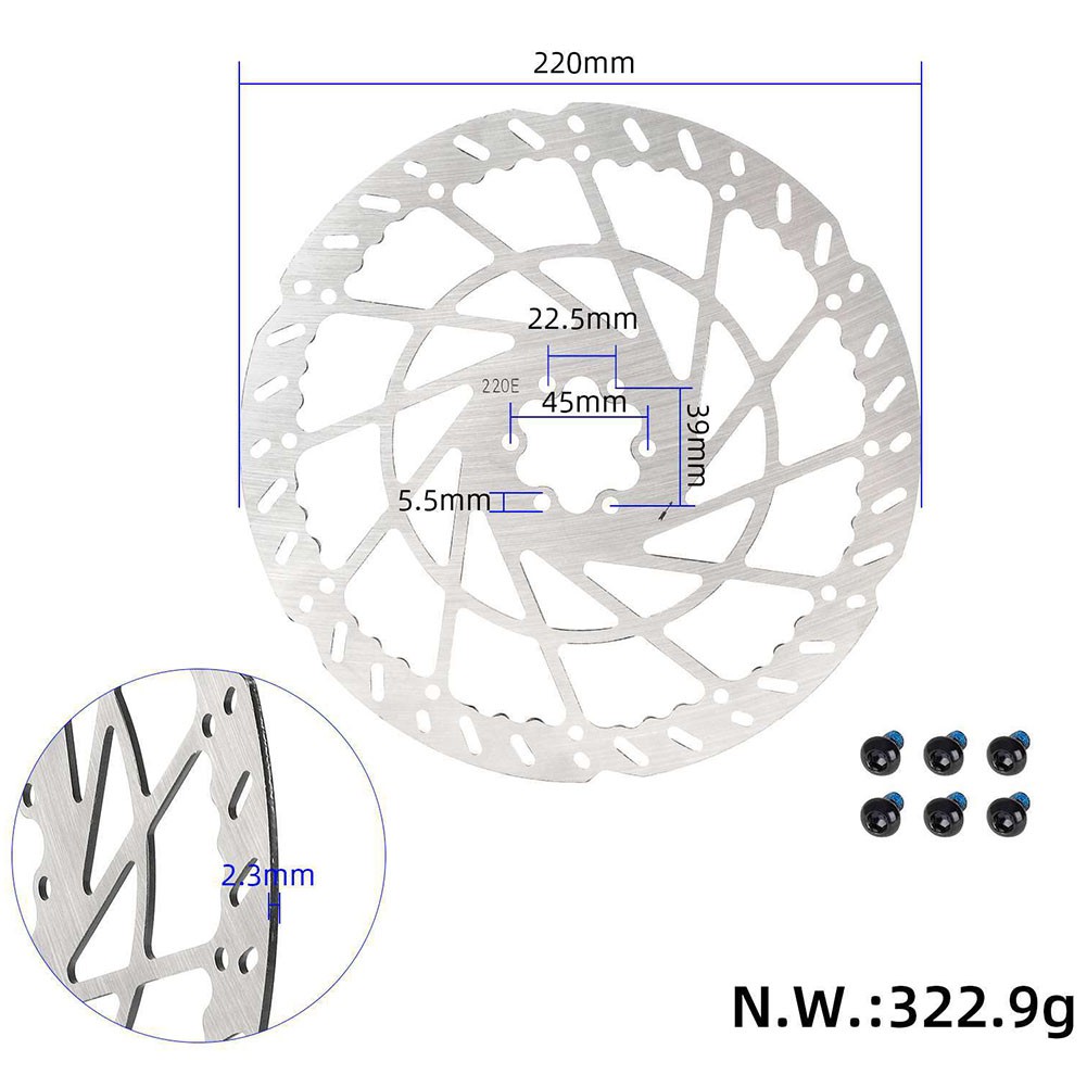 F??r Talaria f??r X3 MFor X3 kompatibel 220mm Stahl Scheibenbremse f??r E Bike - Bild 14 von 14