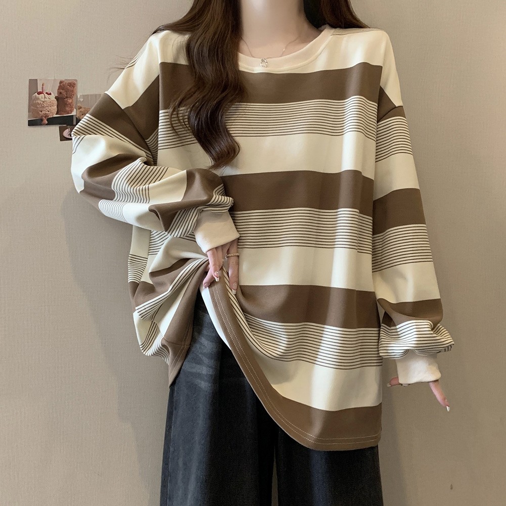 Lively Womens Long Sleeve Sweater Top Featuring Unique Striped Pattern - Picture 32 of 41