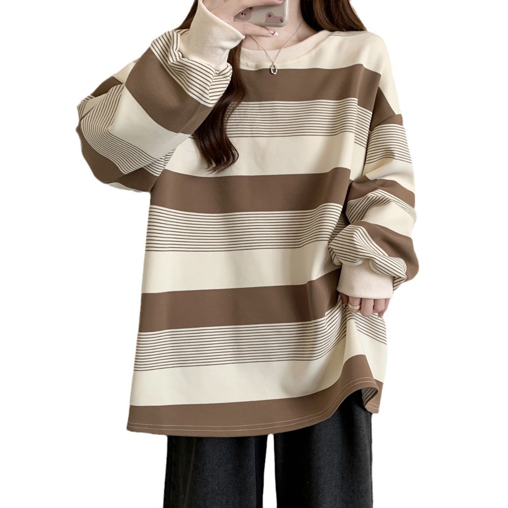 Lively Womens Long Sleeve Sweater Top Featuring Unique Striped Pattern - Picture 35 of 41