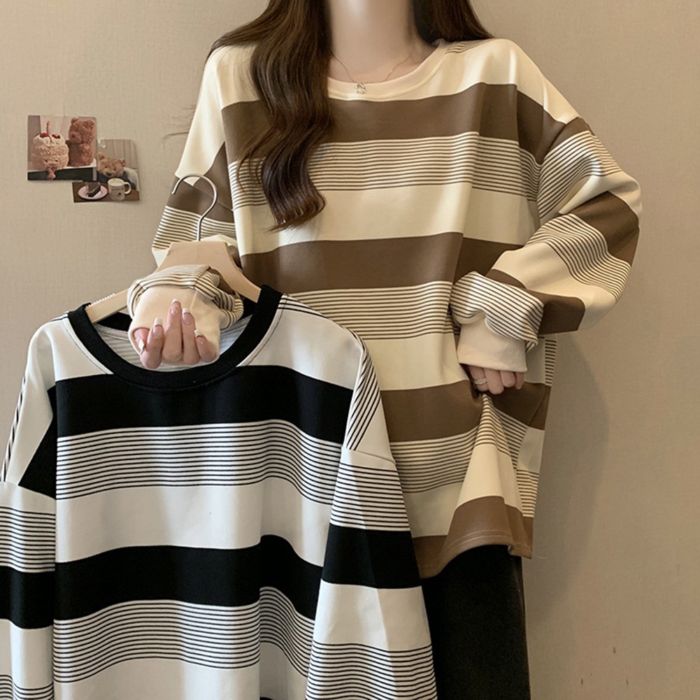 Lively Womens Long Sleeve Sweater Top Featuring Unique Striped Pattern - Picture 37 of 41