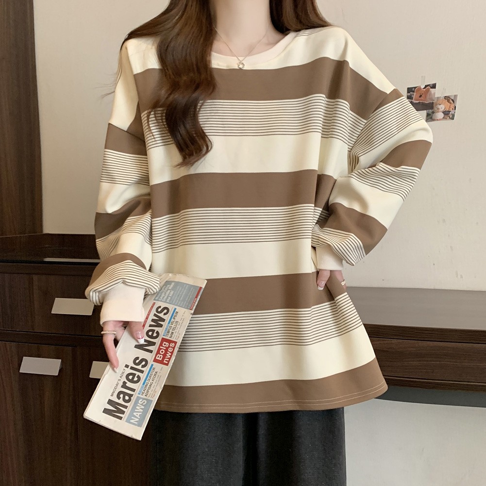 Lively Womens Long Sleeve Sweater Top Featuring Unique Striped Pattern - Picture 36 of 41