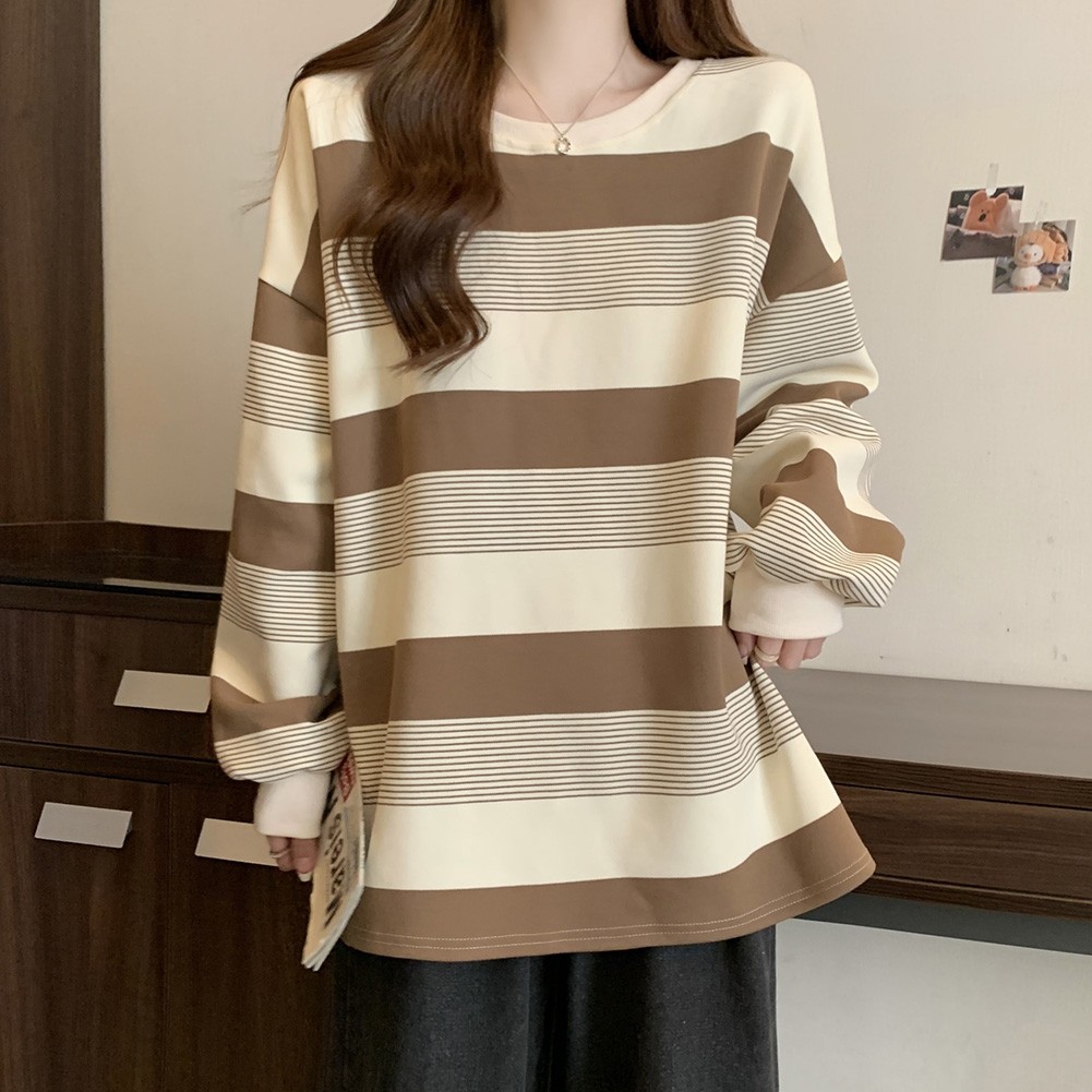 Lively Womens Long Sleeve Sweater Top Featuring Unique Striped Pattern - Picture 34 of 41