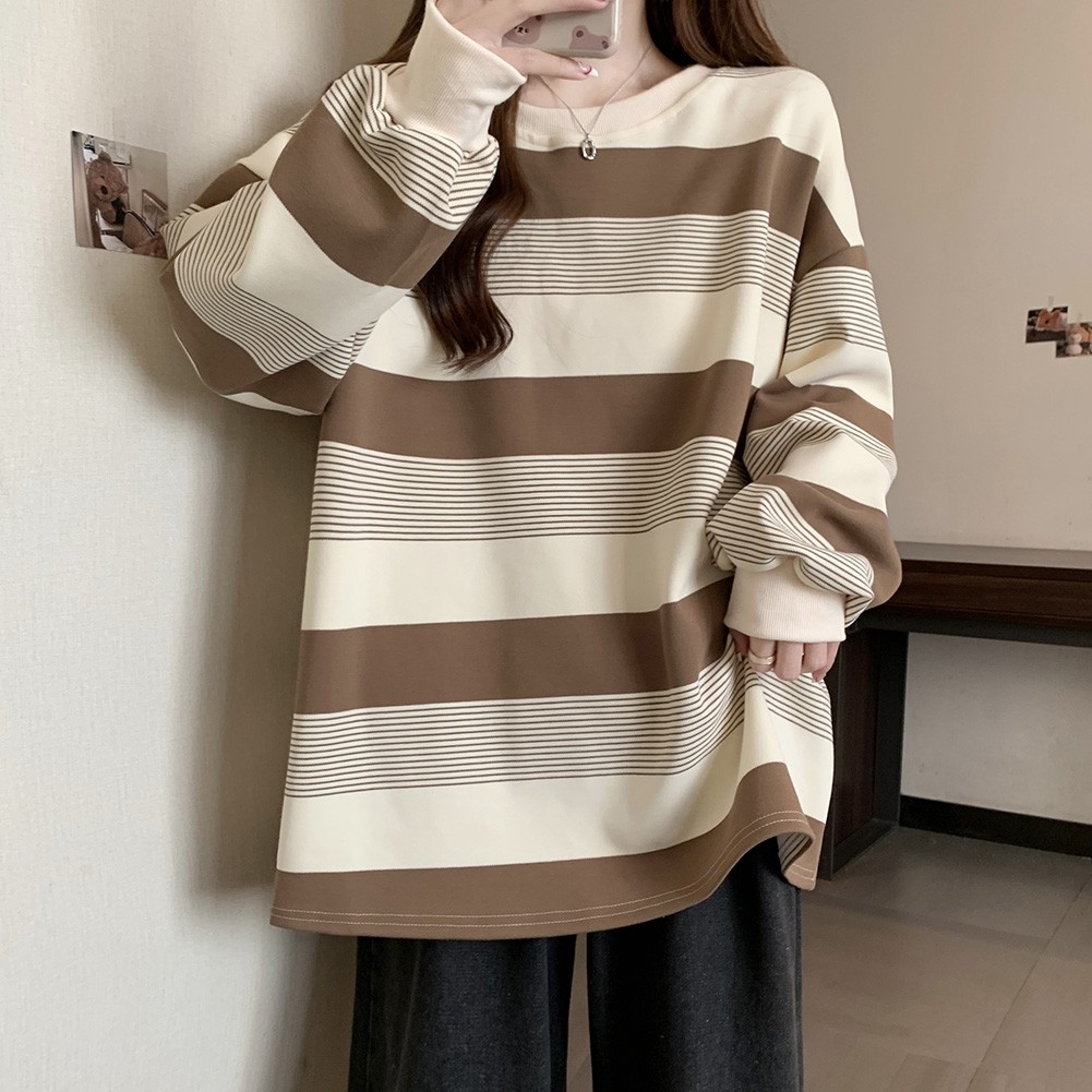 Lively Womens Long Sleeve Sweater Top Featuring Unique Striped Pattern - Picture 39 of 41