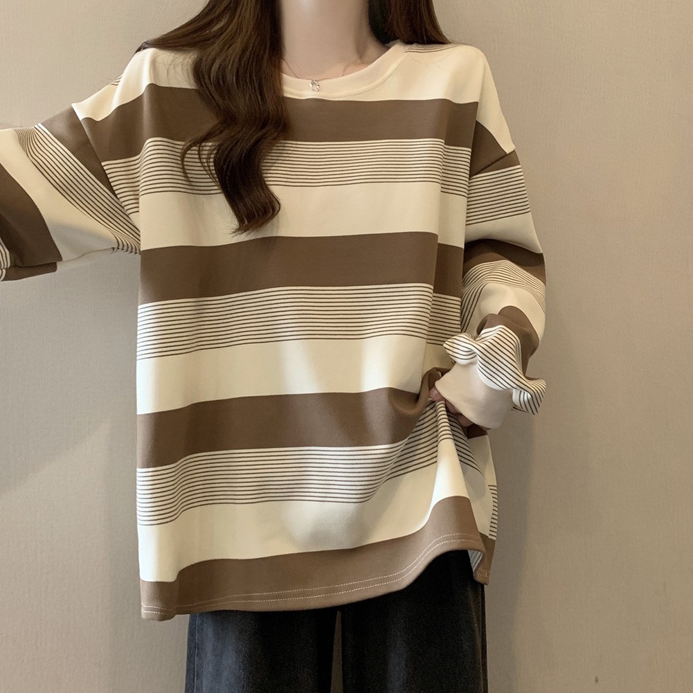 Lively Womens Long Sleeve Sweater Top Featuring Unique Striped Pattern - Picture 40 of 41