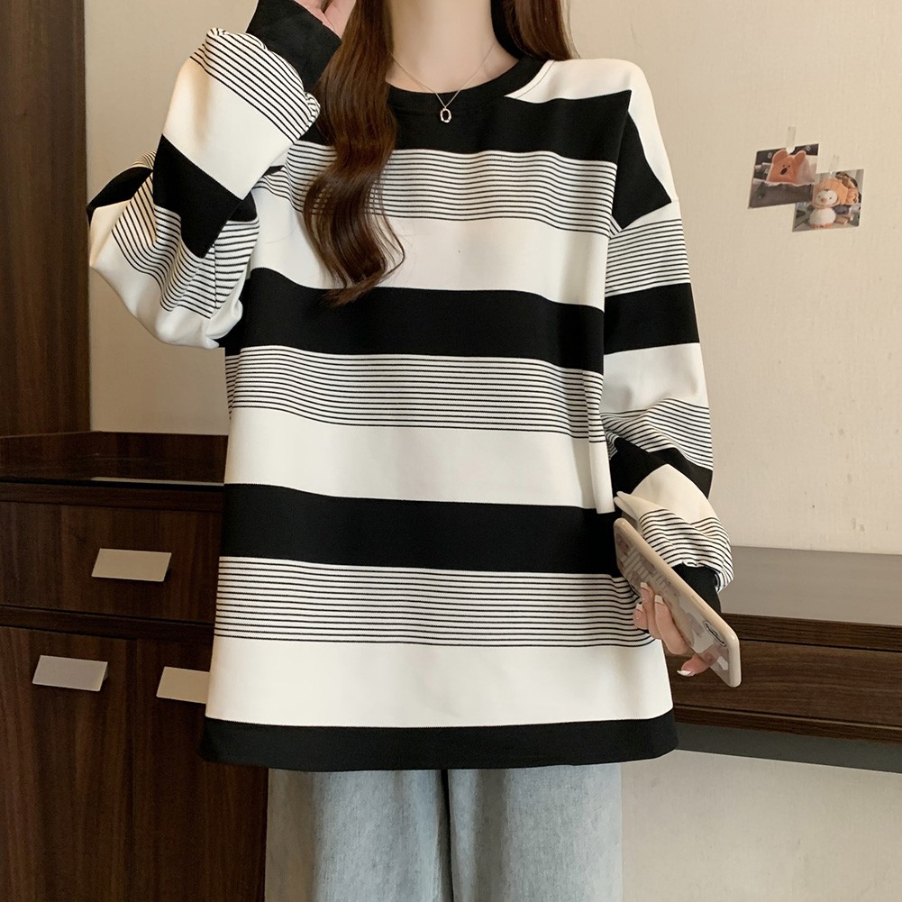 Lively Womens Long Sleeve Sweater Top Featuring Unique Striped Pattern - Picture 30 of 41