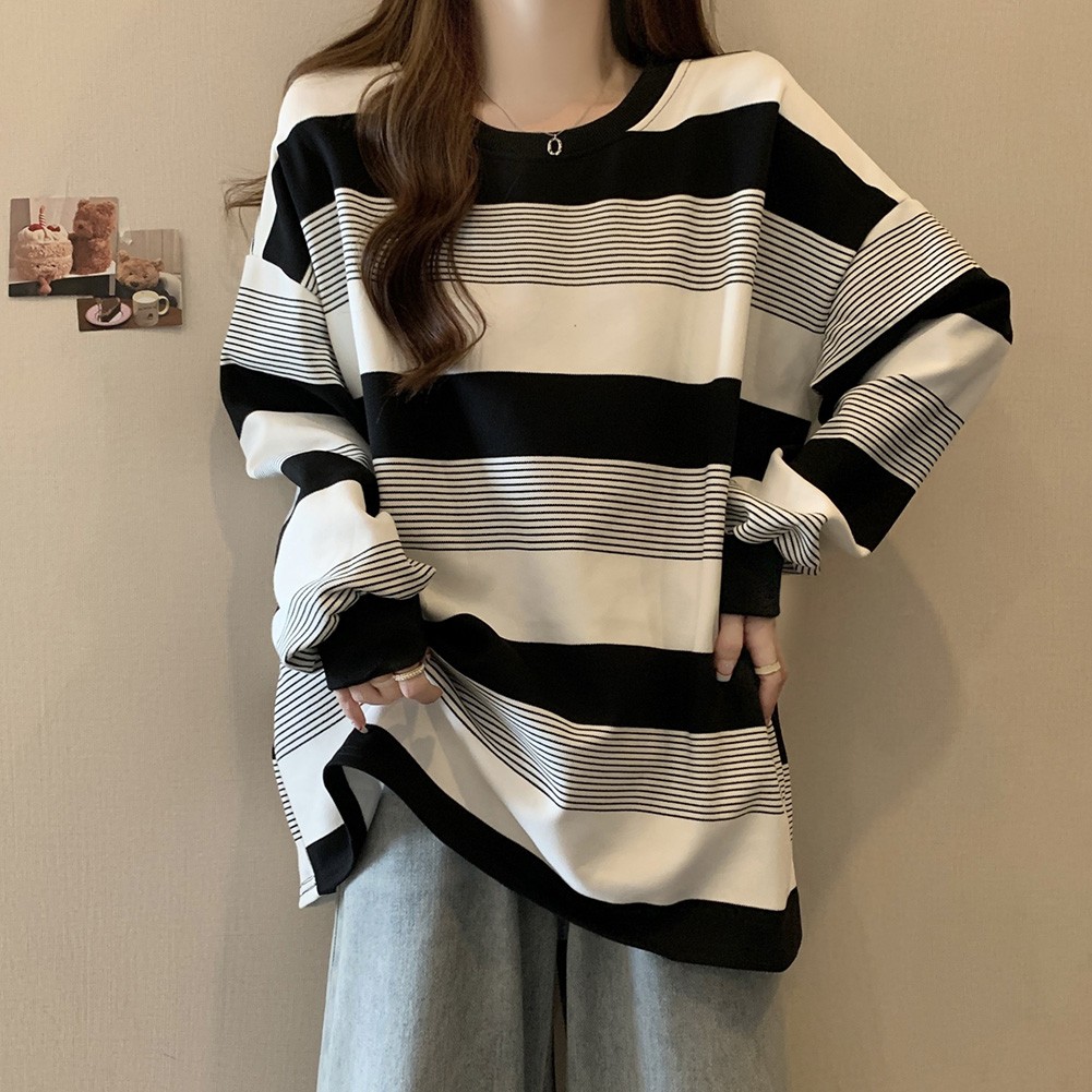 Lively Womens Long Sleeve Sweater Top Featuring Unique Striped Pattern - Picture 24 of 41