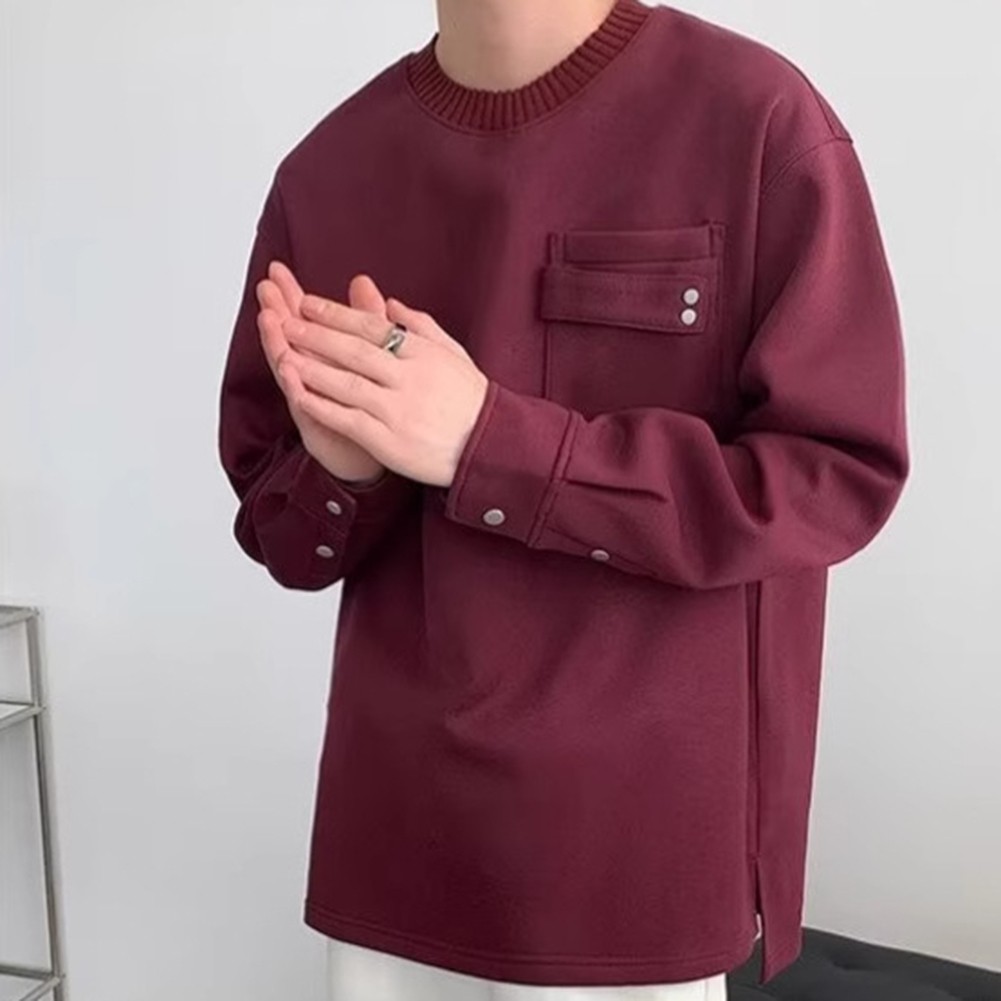 Mens Relaxed Fit Casual Sweatshirt With Roomy Front Pocket For Storage - Picture 15 of 42