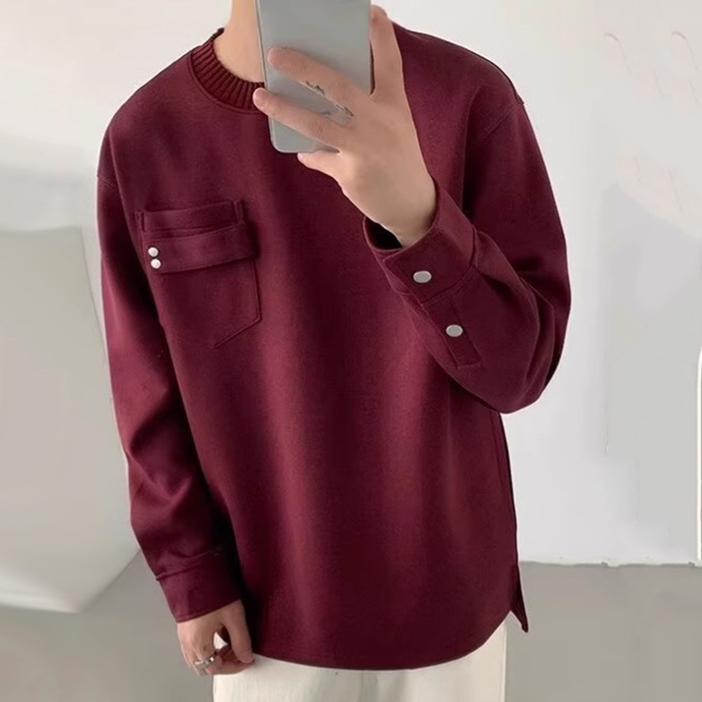 Mens Relaxed Fit Casual Sweatshirt With Roomy Front Pocket For Storage - Picture 14 of 42