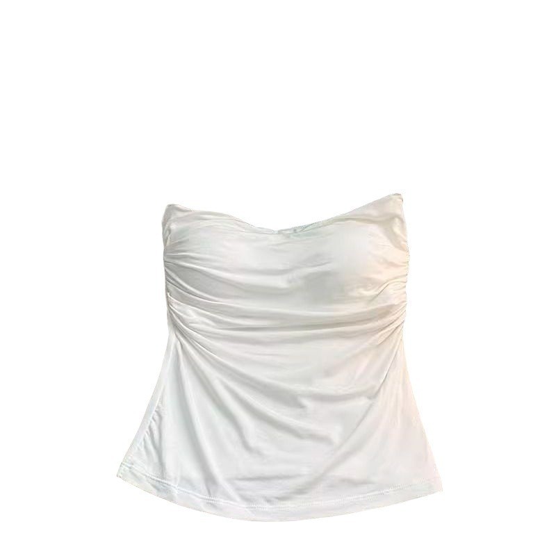 Womens Sleeveless Pleated Vest with Spaghetti Straps for Spring and Summer - Picture 19 of 32