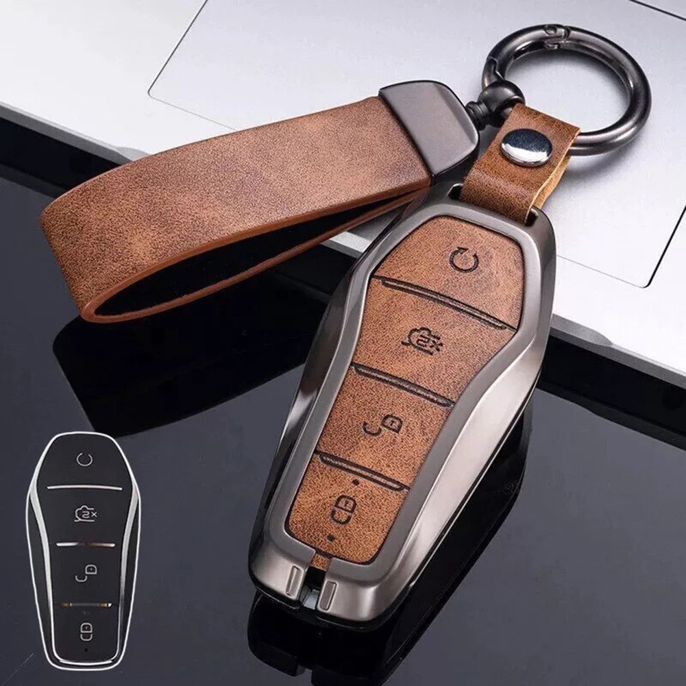 Sophisticated Design Zinc Alloy And Leather Car Key Cover for BYD For Tang - Picture 11 of 17