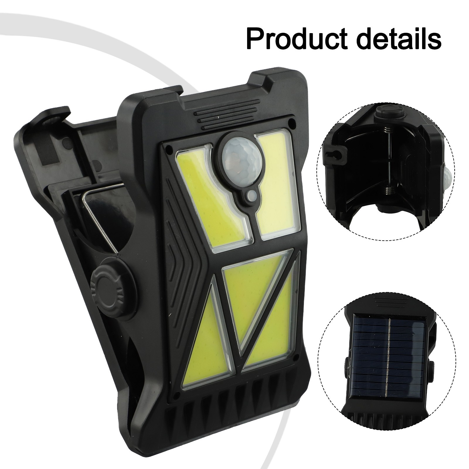Schlanke Design Außen Solar Klemmlampe mit Menschenerkennung und Wetterschutz - Bild 14 von 28