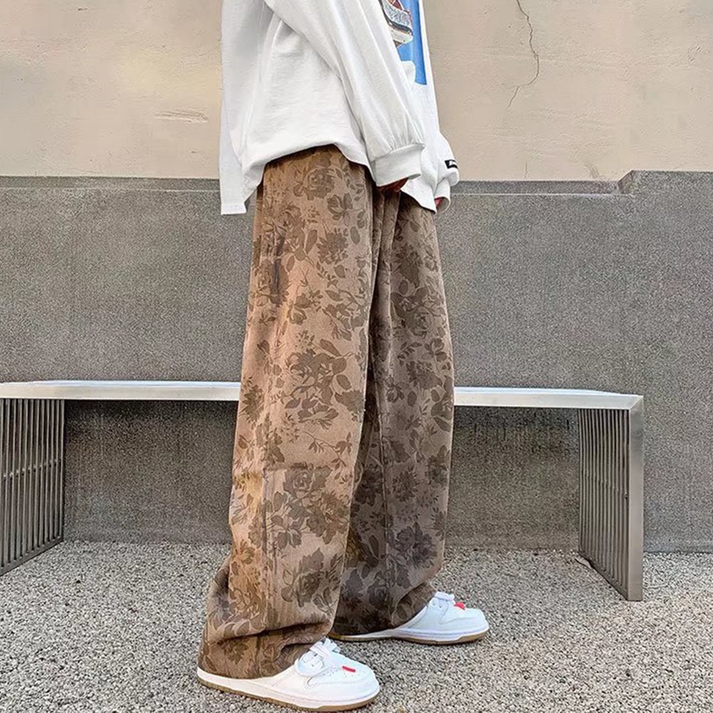 Modische Oversize Hose für Herren in dunkelgrauer Farbe mit trendigen Prints - Bild 20 von 48