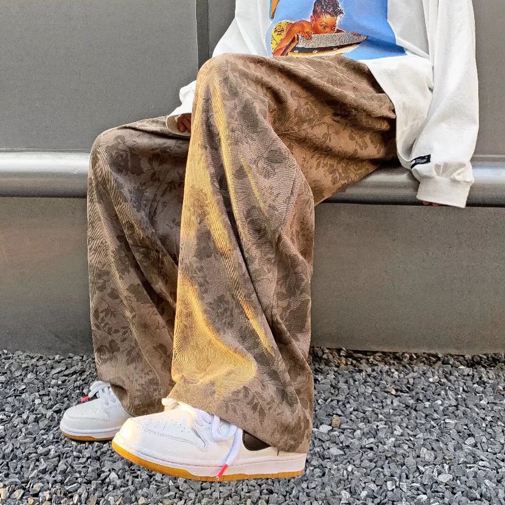 Modische Oversize Hose für Herren in dunkelgrauer Farbe mit trendigen Prints - Bild 21 von 48