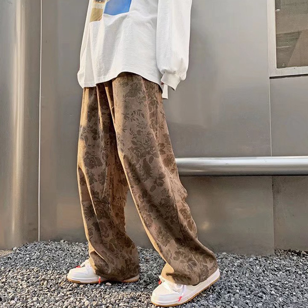 Modische Oversize Hose für Herren in dunkelgrauer Farbe mit trendigen Prints - Bild 17 von 48