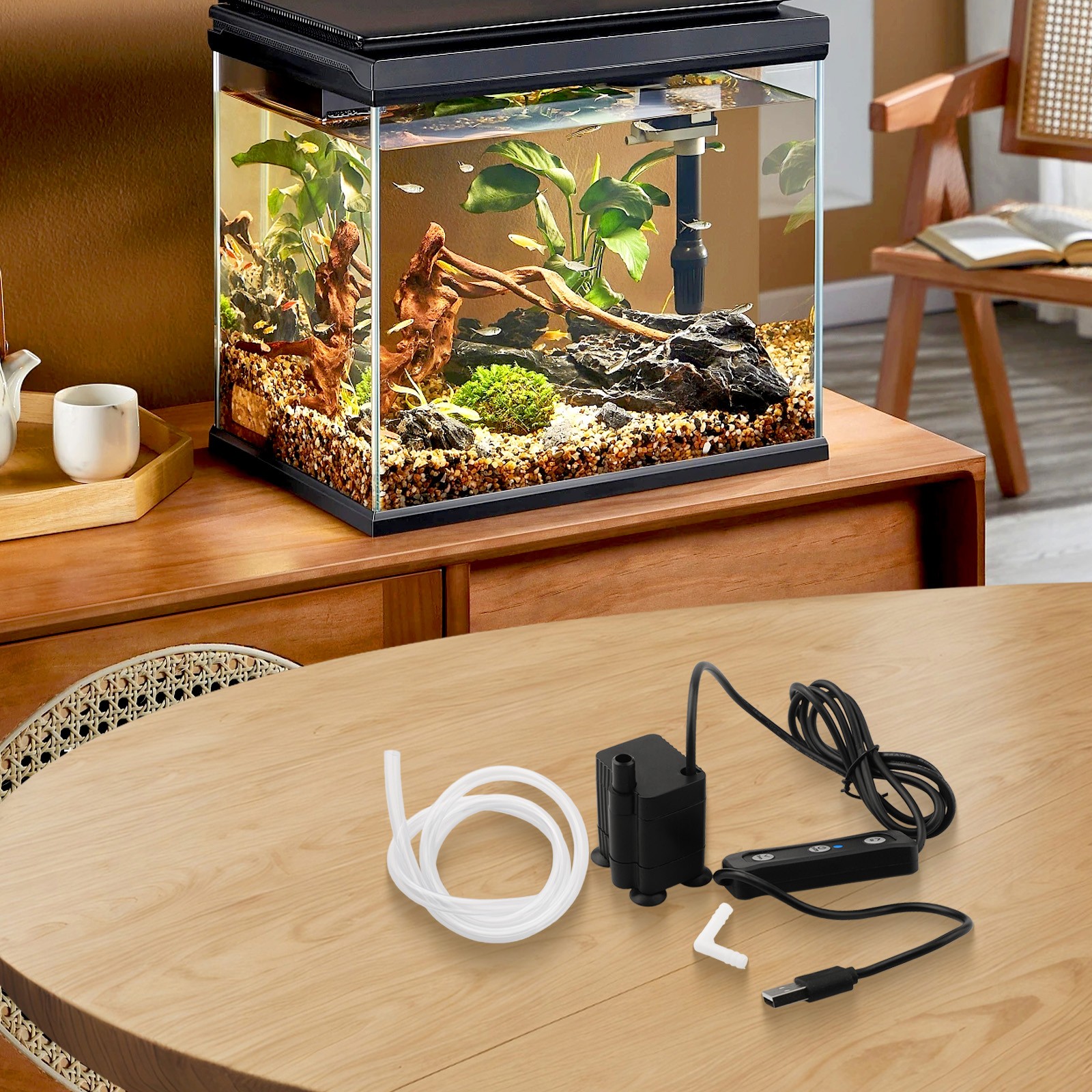 Mini pompe USB portable avec débit de 120 litres officiel par heure pour décorations