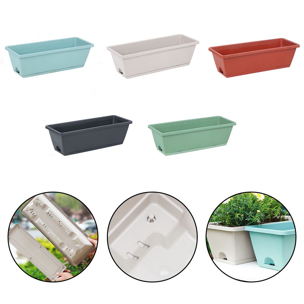 4PCS Rectangular Plastic Window Boxes for Flower and Vegetable