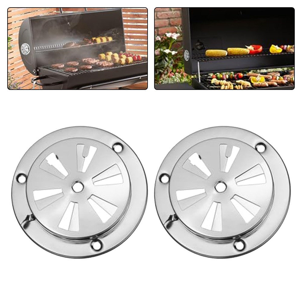 2 Stück verstellbare Edelstahl Lüftungsschlitze für Grill Kochen Steuerung - Bild 21 von 36