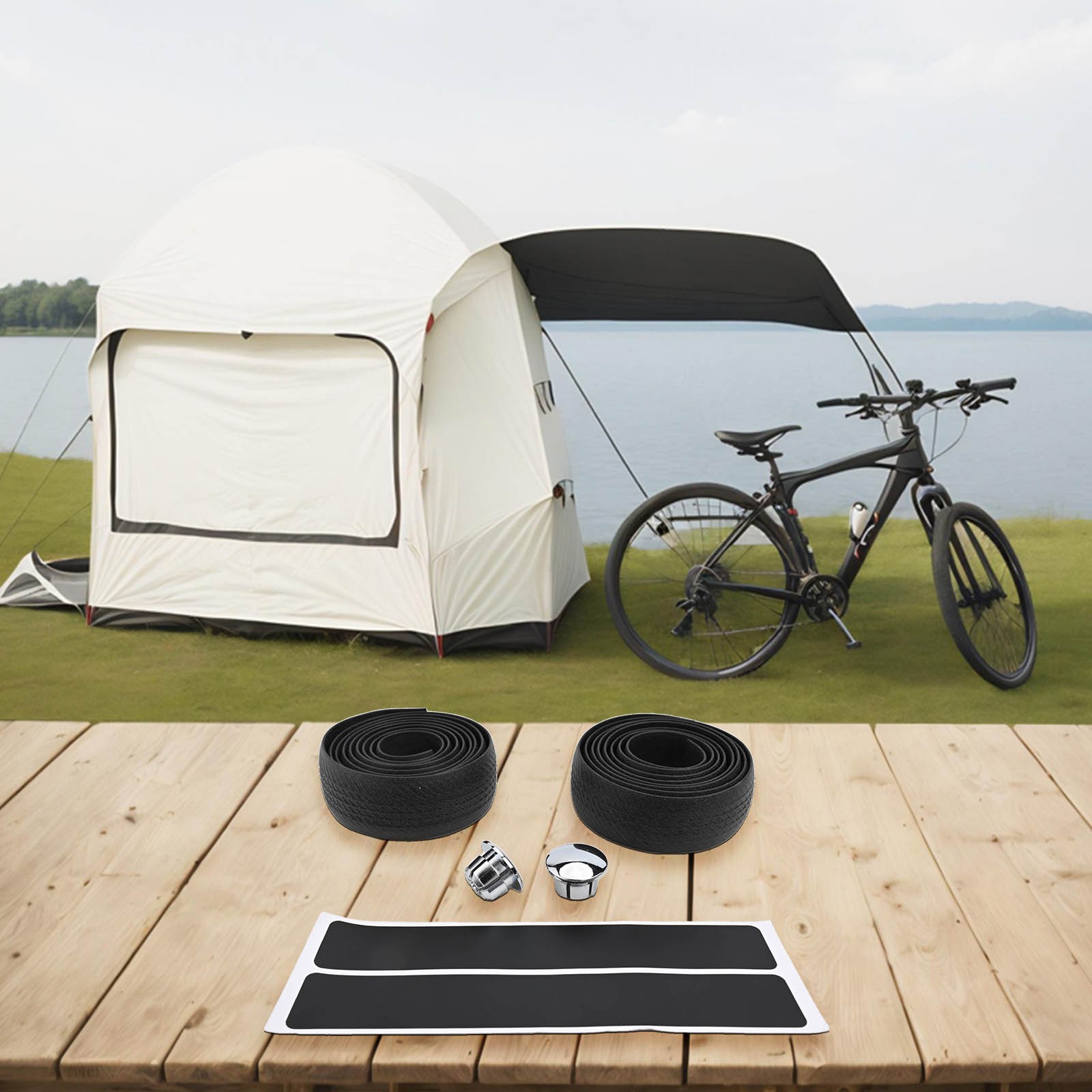 Curved Design Silicone Straps for Secure and Comfortable Bicycle Handlebars