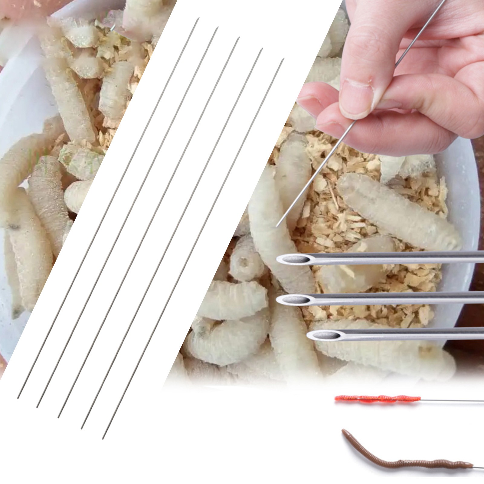 Quick Hook Ago Trapano Attrezzi da Pesca Set 5pz Aghi per Accogliere Lombrichi - Foto 33 di 42