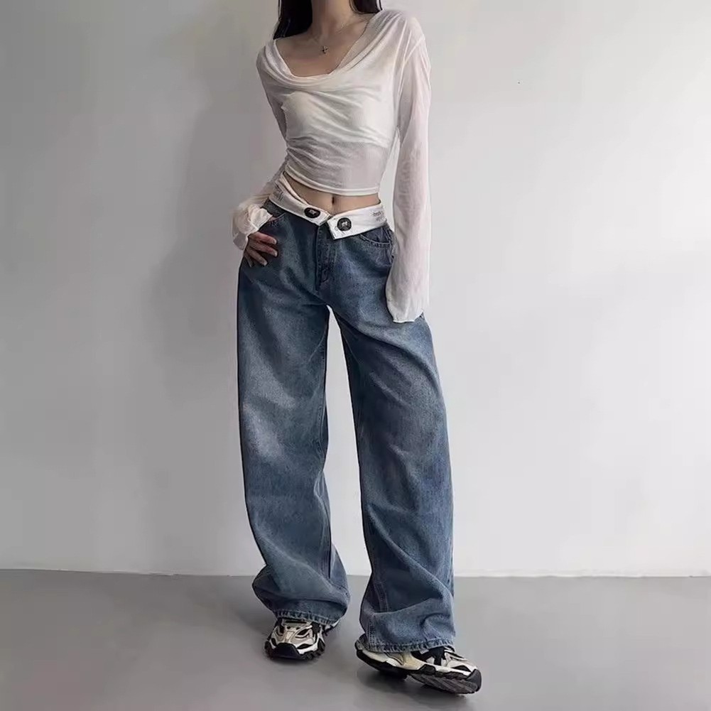Slightly Elastic Women's Vintage Jeans Fashionable and Comfortable Fit - Picture 15 of 28