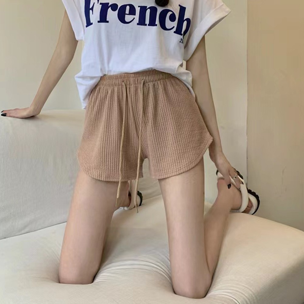 Women's Casual Drawstring Shorts High Waist Wide Leg Loose Fitness Shorts - Picture 21 of 22