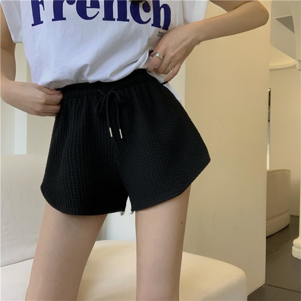 Women's Casual Drawstring Shorts High Waist Wide Leg Loose Fitness Shorts - Picture 14 of 22