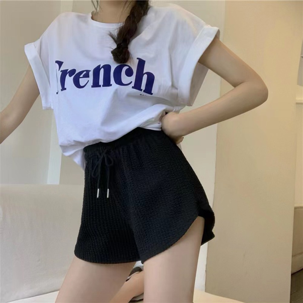 Women's Casual Drawstring Shorts High Waist Wide Leg Loose Fitness Shorts - Picture 15 of 22