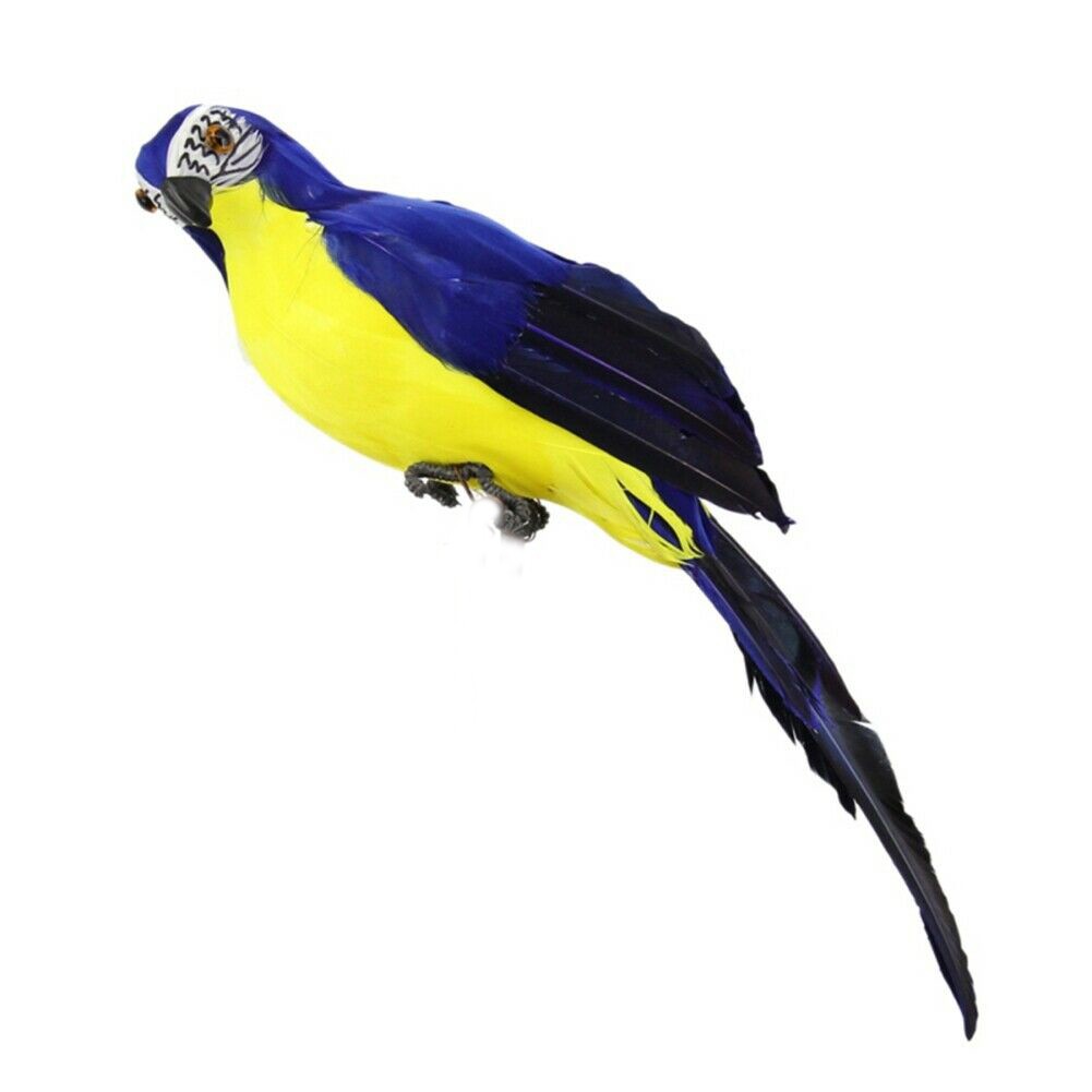 1x Artificial Fake Parrot Lifelike Feathered soldes Bird Imitation Garden-Ornament 25cm