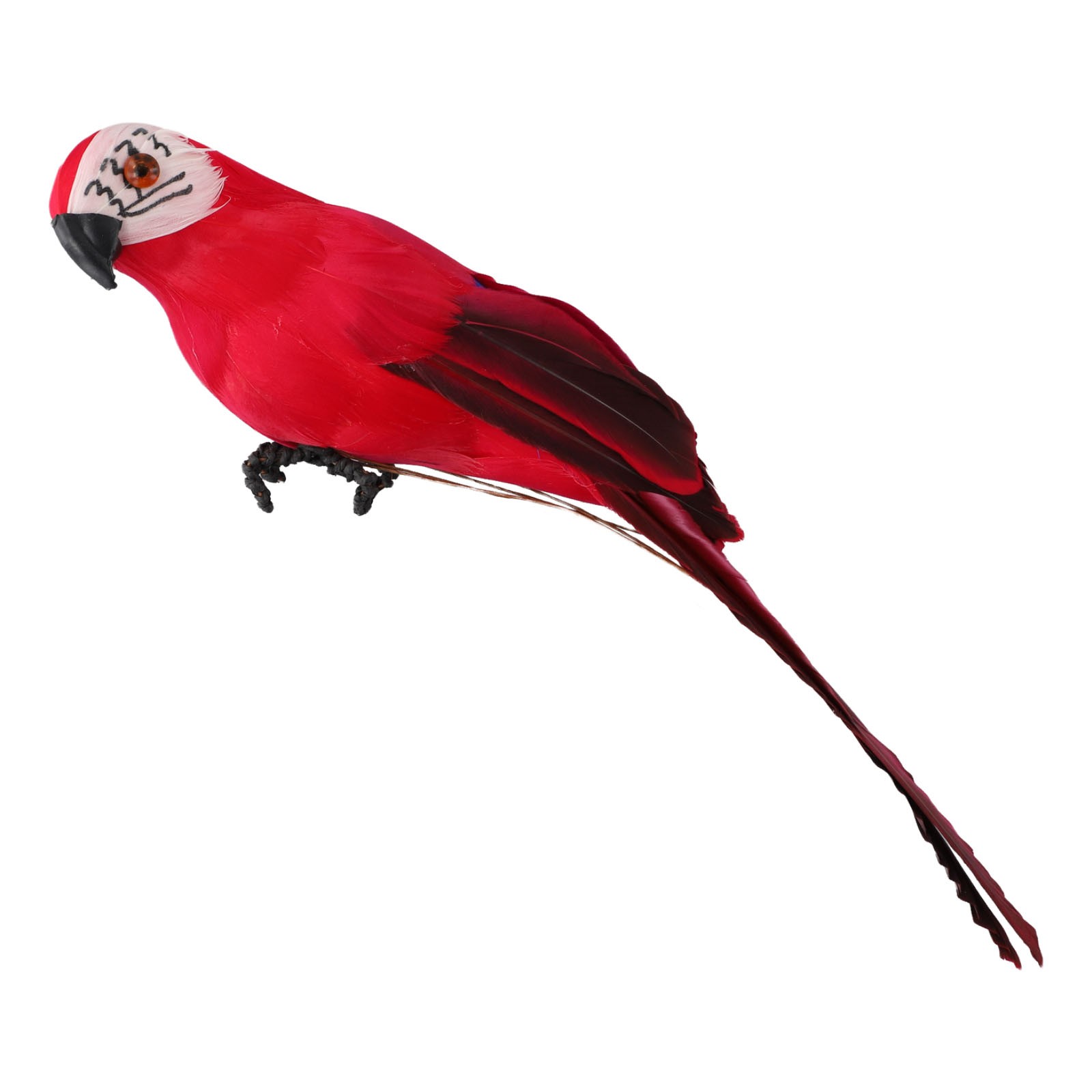 1x Artificial 2024 Fake Parrot Lifelike Feathered Bird Imitation Garden-Ornament 25cm
