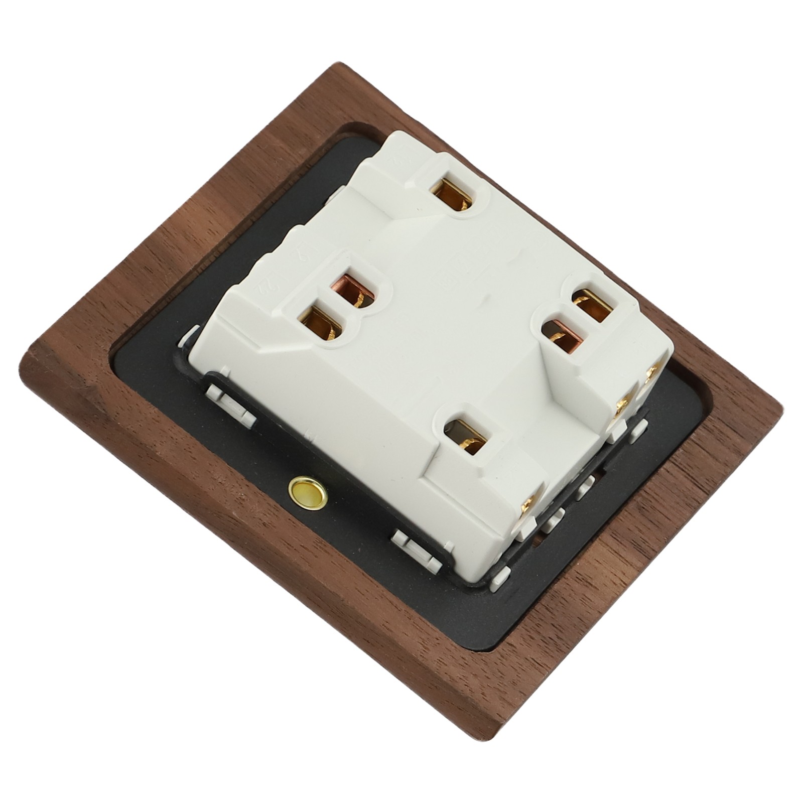 Toggle Light Rocker Switch 1/2 Way Retro Walnut Wood Plate Brass Lever - Picture 40 of 58