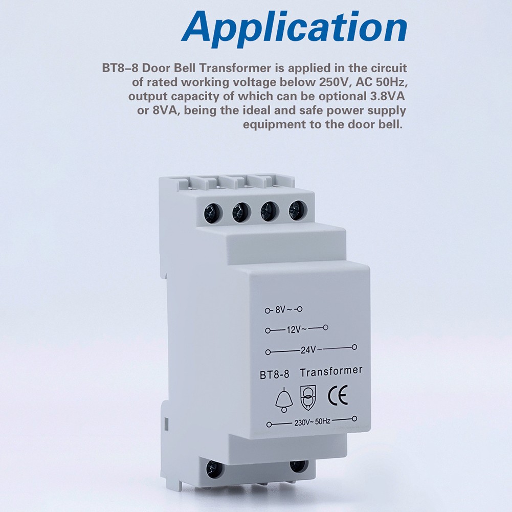 Trasformatore Campanello WIYETY 8V/12V/24V - 8 VA Per Montaggio Su Guida DIN 35 Mm | Bianco - Foto 12