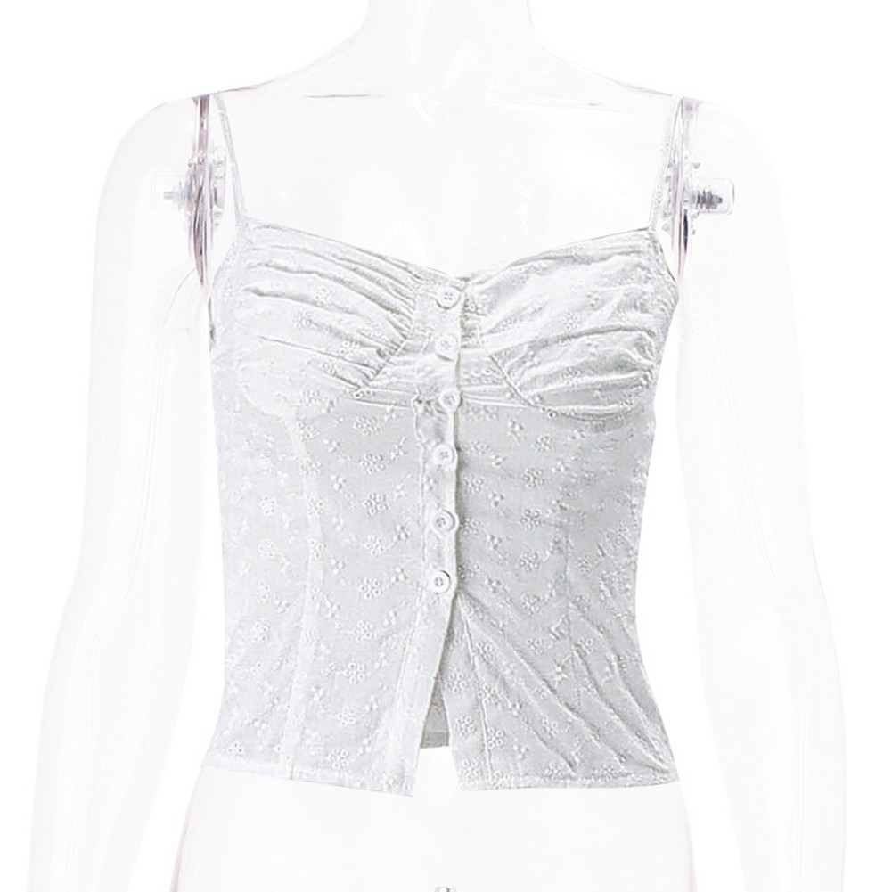 Y2K Style Womens Vest with Spaghetti Straps and Crochet Flower Details - Picture 19 of 48