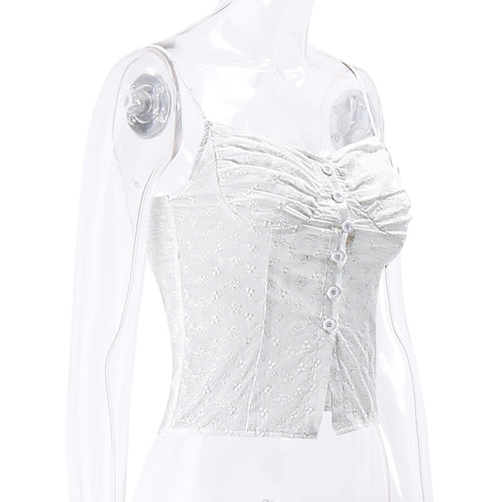 Y2K Style Womens Vest with Spaghetti Straps and Crochet Flower Details - Picture 16 of 48