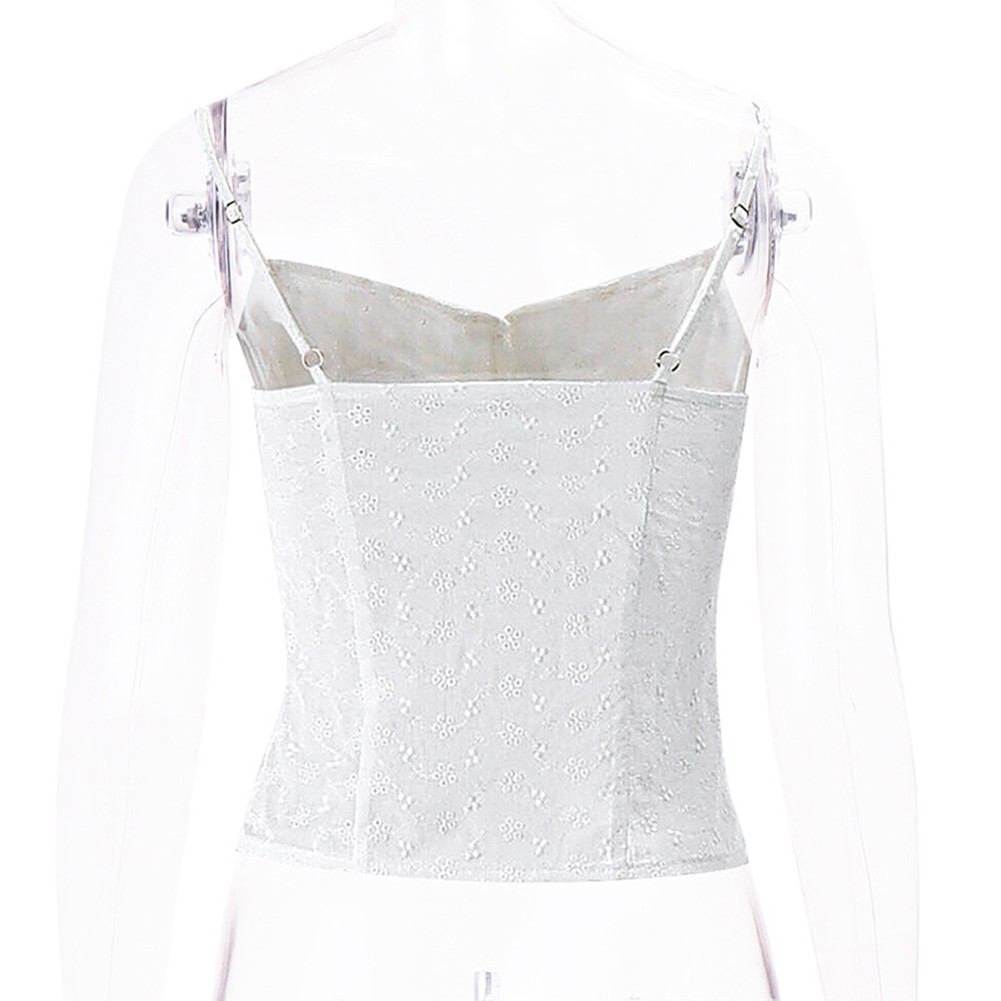 Y2K Style Womens Vest with Spaghetti Straps and Crochet Flower Details - Picture 18 of 48
