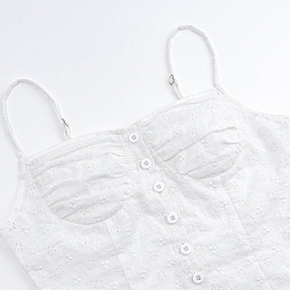 Y2K Style Womens Vest with Spaghetti Straps and Crochet Flower Details - Picture 27 of 48