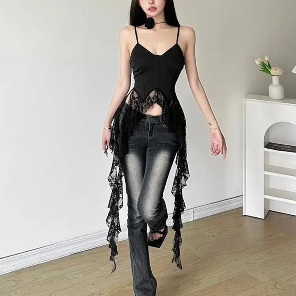 Stylische Damen Sommerweste mit Rüschen und schönen Spitzenverzierungen - Picture 24 of 25