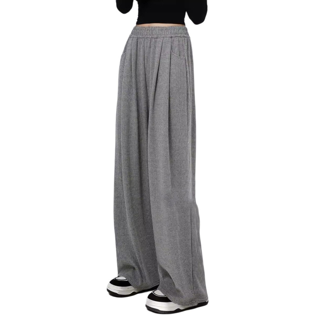 Elegant High Waist Straight Leg Trousers for Women in Black Khaki Apricot - Picture 13 of 21