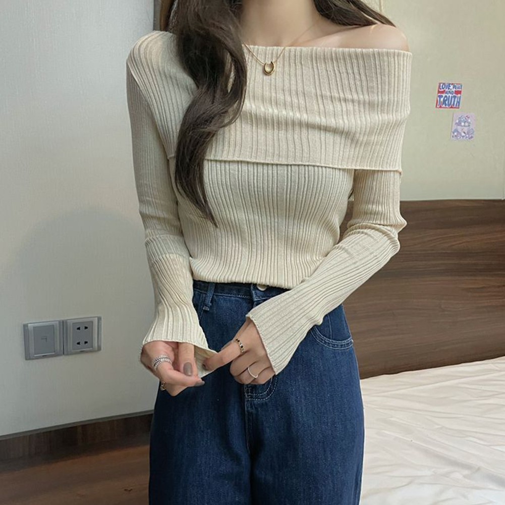 Contemporary Womens Long Sleeve Off Shoulder Sweater for Fashion Lovers - Picture 15 of 20