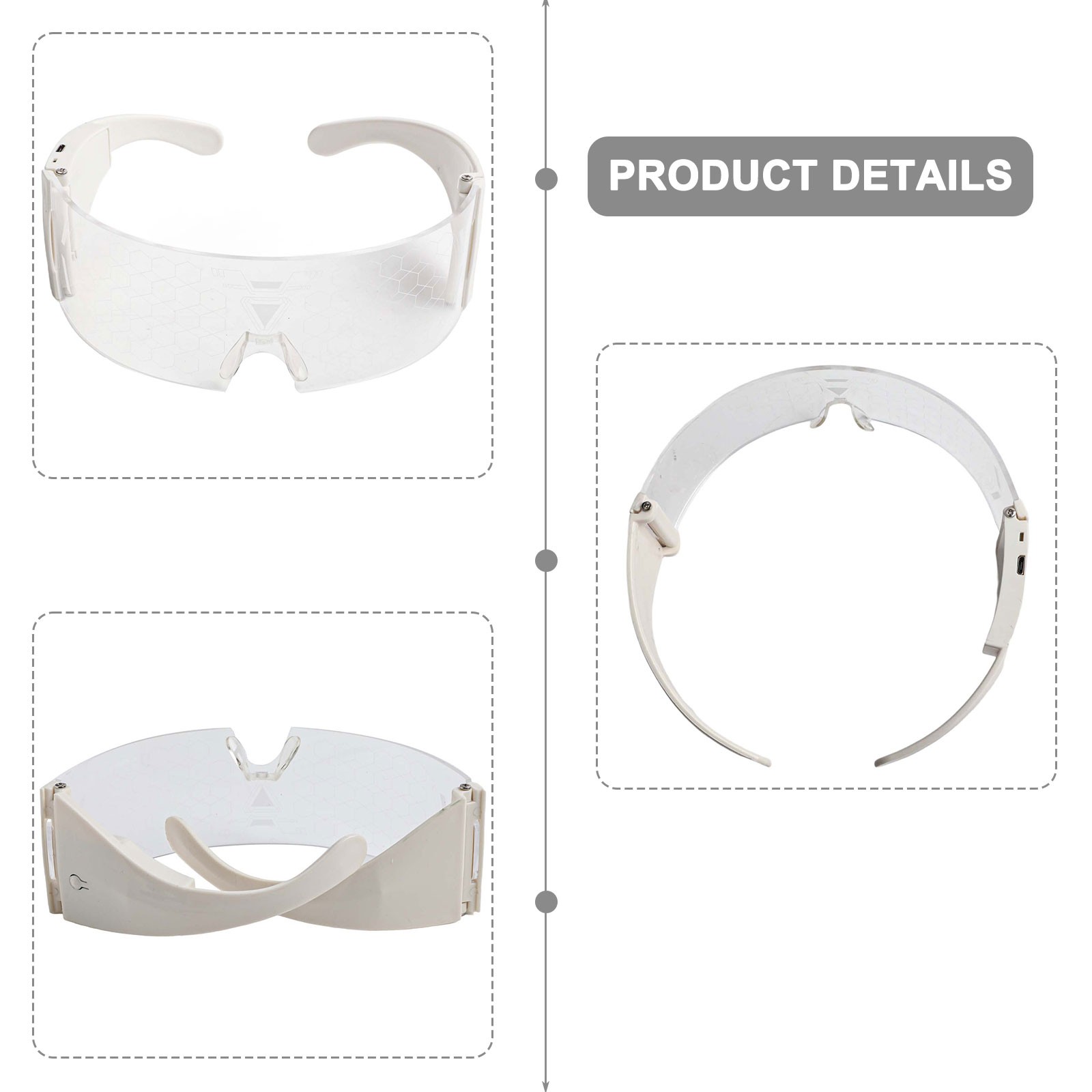 Transparent Acrylic LED Glasses Ideal for Halloween and Costume Events - Picture 20 of 27