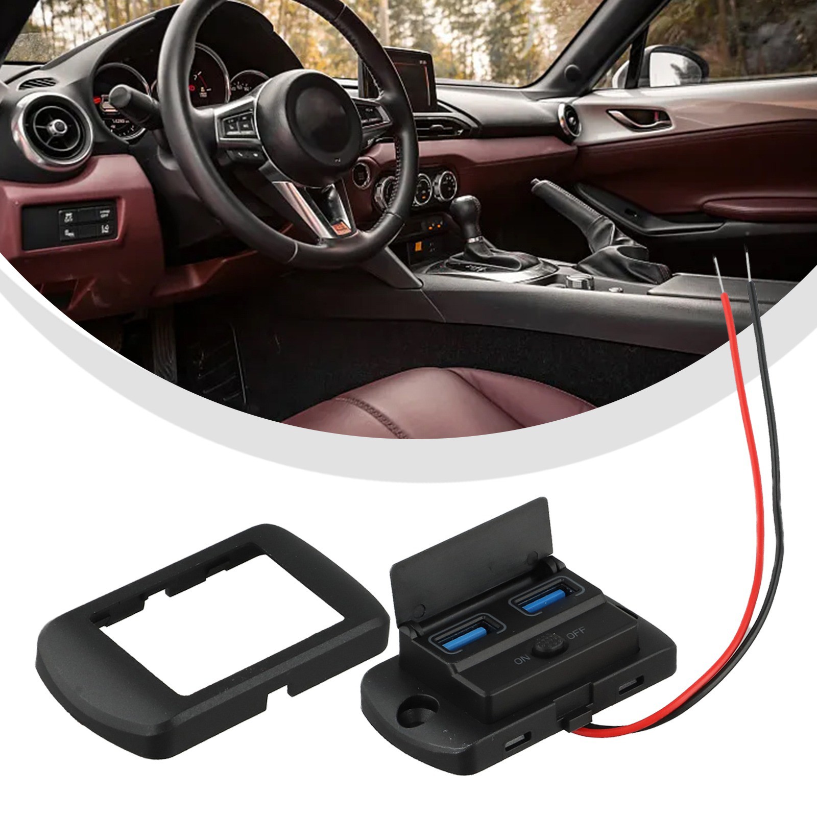 Support Panneau Chargeur Voiture USB 12V Design Élégant avec Double Options de - Photo 17 sur 40